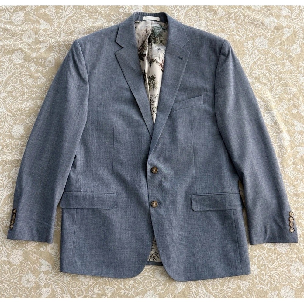 Lauren Ralph Lauren Black Label Men Blazer Size 44R Blue Floral Lining Wool Mix